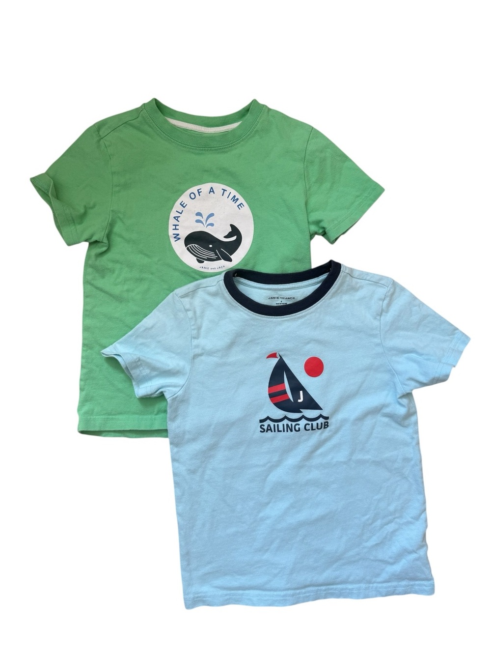 Janie and Jack Boys Nautical Tee Bundle 2 Graphic Shirts Sizes 5 & 6